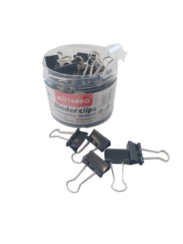 Kanceliariniai spaustukai 19mm 40vnt juodos sp MOTARRO