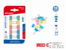Kanceliariniai spaustukai 19mm 10vnt spalvoti MOTARRO