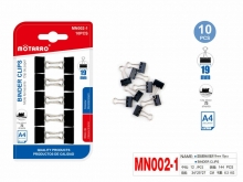 Kanceliariniai spaustukai 19mm 10vnt spalvoti MOTARRO