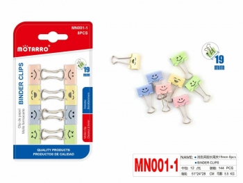 Kanceliariniai spaustukai 19mm 8vnt spalvoti MOTARRO