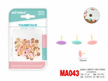 Smeigtukai 10mm pastelinių sp. 60vnt MOTARRO