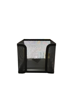 Dėkliukas 100x100x80mm lapeliams metalinio tinklo juodas MOTARRO