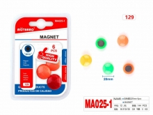 Magnetai 20mm 6vnt įv.spalvų MOTARRO
