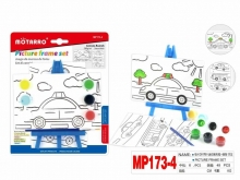 Drobė 2vnt 102x152mm su piešiniu AUTOMOBILIS + molbertas + dažai MOTARRO