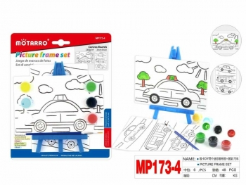 Drobė 2vnt 102x152mm su piešiniu AUTOMOBILIS + molbertas + dažai MOTARRO