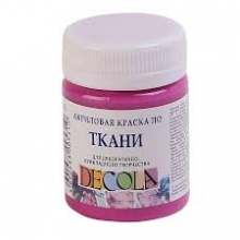 Akriliniai dažai audiniams, fuksijos spalvos, Decola 50ml