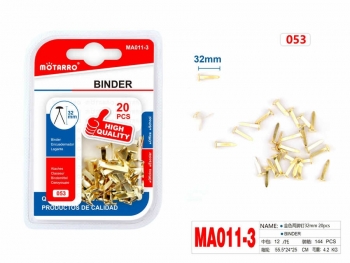 Kniedės 32mm 20vnt auksinės sp. MOTARRO