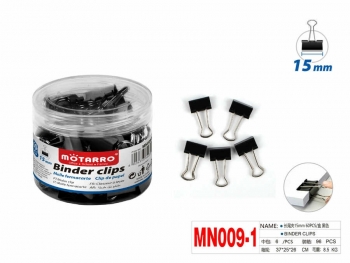 Kanceliariniai spaustukai 15mm 60vnt juodos sp MOTARRO