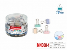 Kanceliariniai spaustukai 15mm 60vnt spalvoti MOTARRO