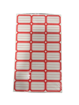 Lipnios etiketės 25x40mm 24vnt x 50lapų raudonos sp