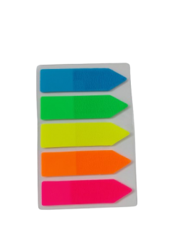 Indeksai lipnūs spalvoti, plastikiniai 44 x 12mm 5sp x 20lapų RODYKLĖ