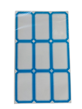 Lipnios etiketės 38x65mm  9vnt x 50lapų mėlynos sp