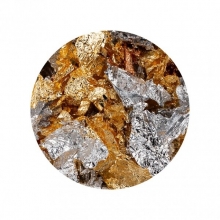 Auksavimo folija pagaminta iš metalinės folijos, žalvario ir vario lydinio.3 g aukso/sidabro/vario imitacija