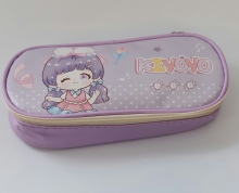 Penalas 21x9x4,5cm violetinės spalvos su piešiniu