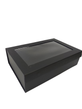 Dovanų dėžutė 360x245x100mm su langeliu įvairių spalvų