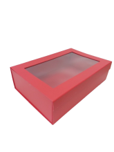 Dovanų dėžutė 360x245x100mm su langeliu įvairių spalvų
