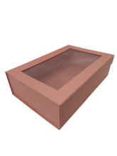 Dovanų dėžutė 360x245x100mm su langeliu įvairių spalvų