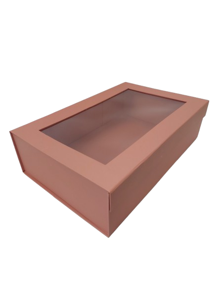 Dovanų dėžutė 360x245x100mm su langeliu įvairių spalvų