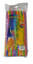 Šiaudeliai 100vnt įvairių spalvų