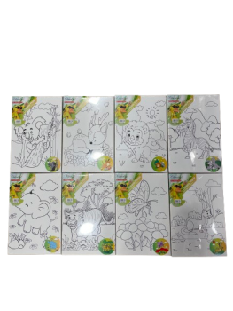 Drobė ant porėmio 200x300mm su piešiniu + dažai 6spalvos