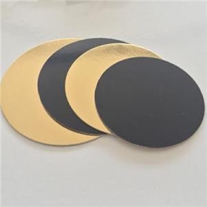 Vienkartinis padėkliukas tortui aukso-juodos spalvos D 18cm 1vnt