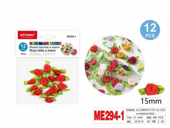 Dekoracija MOTARRO ROŽYTĖS 15mm 12vnt raudonos sp