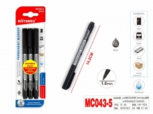 Markeris MOTARRO permanentinis 1mm 3vnt juodos sp