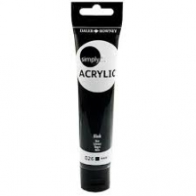 Akriliniai dažai Daler rowney Simply 75ml juodos spalvos