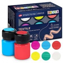 Akriliniai dažai tekstilei 6 spalvos x 20 ml DECOLA, Fashionable shades