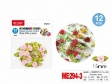 Dekoracija MOTARRO ROŽYTĖS 15mm 12vnt rožinės sp