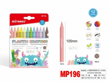 Kreidelės plastikinės 12 spalvų MOTARRO