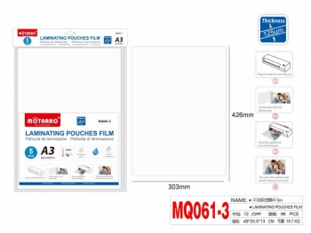 Laminavimo vokeliai blizgūs A3 125mic 5vnt MOTARRO