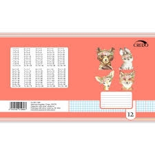 Sąsiuvinis 12l. 80g., langel., su paraštėmis. Credo