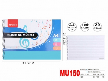 Natų sąsiuvinis A4 20lapų horizontalus MOTARRO