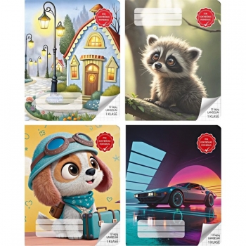 Sąsiuvinis 12lapų 1kl. langeliais 100gm2