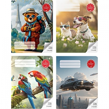 Sąsiuvinis 12lapų 2kl. linija 100gm2