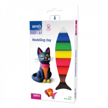 Pastilinas 12 spalvų 200g. Spree