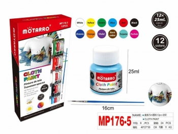 Dažai audiniams 12spalvų x 25ml MOTARRO