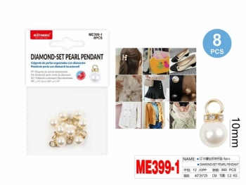 Dekoracija  Perlas su kristalais dramblio kaulo spalvos 8 vnt MOTARRO