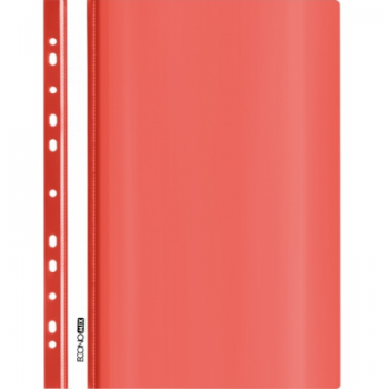Plastikinis segtuvėlis skaidriu viršeliu, EconoMix, A4+, su perforacija, raudonos sp