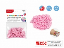 Karoliukai 4x4mm rožinės sp 12g MOTARRO