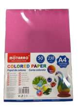 Spalvotas popierius MOTARRO 230gr 50lapų rožinės sp.
