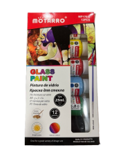 Dažai stiklui 12spalvų x 25ml MOTARRO