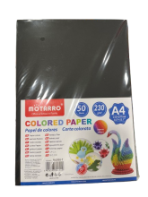 Spalvotas popierius MOTARRO 230gr 50lapų juodos sp