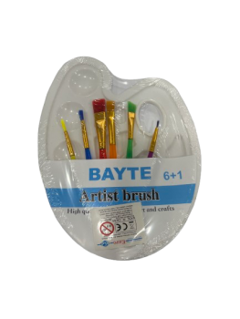 Paletė dažams + teptukai 6vnt BAYTE