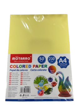 Spalvotas popierius MOTARRO 230gr 50lapų šv.geltonos sp