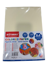 Spalvotas popierius MOTARRO 230gr 50lapų kreminės sp