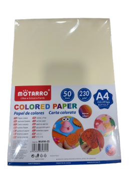 Spalvotas popierius MOTARRO 230gr 50lapų kreminės sp