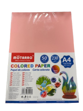 Spalvotas popierius MOTARRO 230gr 50lapų rožinės sp