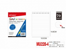 Užrašų knygelė MOTARRO 105x148mm 70lapų su spirale linija